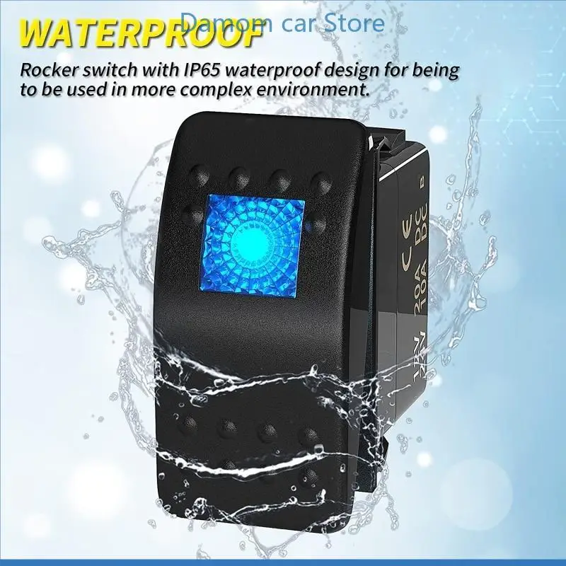 

A2UC LED 3 Pin USB Socket Power Outlet ON-OFF Toggle Switch Panel for Car RV