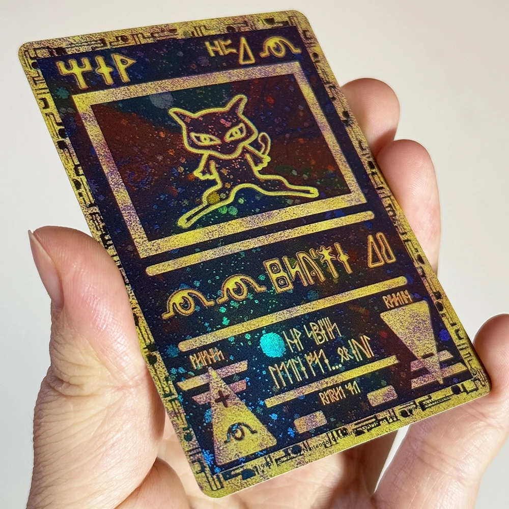 PTCG Movie Holographic Proxy PKM HOLO Egypt Rare Black Star Cards Board  Game Trading Cards Collection PTCG Gifts Ancient Mew - AliExpress 26