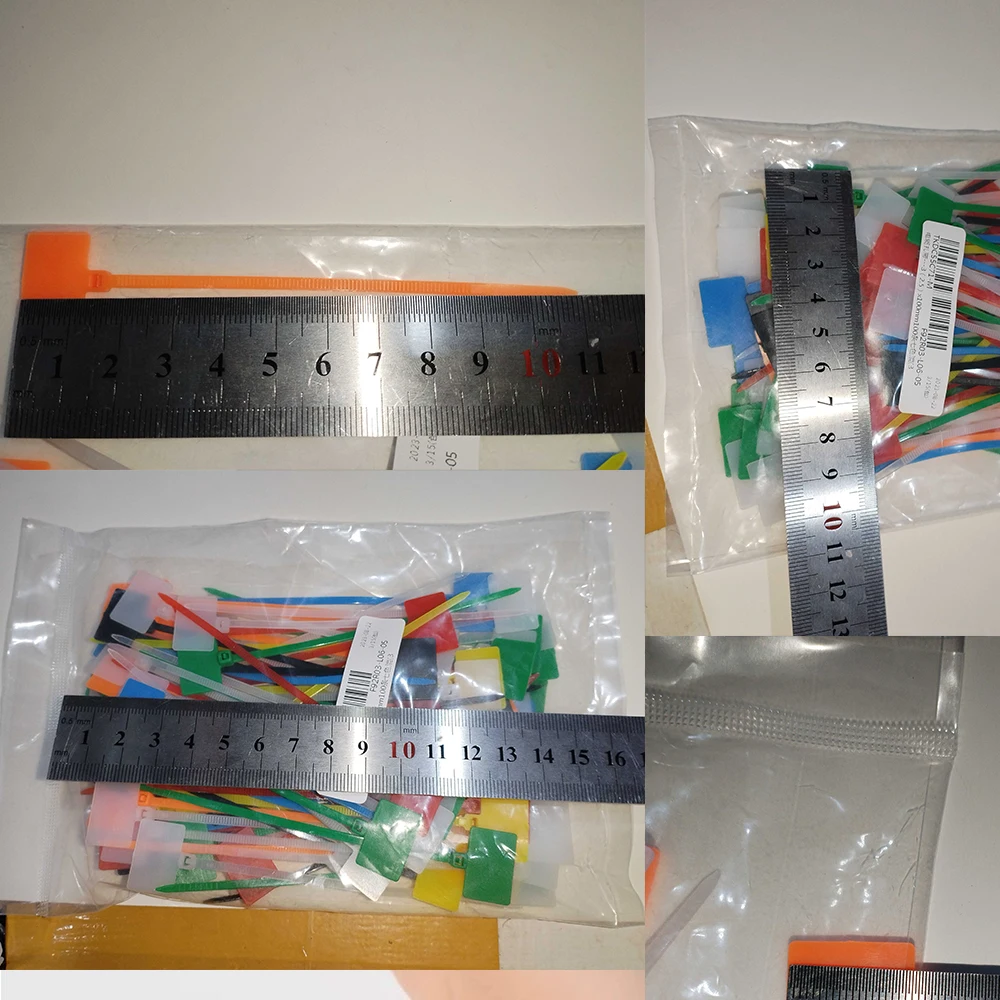 100Pcs Colorful Nylon Cable Ties Plastic Label Strapping Tape Easy Mark Tag Labels Self-locking Zip Ties Mesh Wire Marker Tools image 5