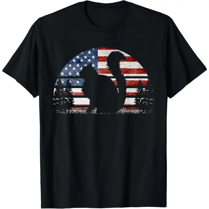 

Funny Squirrel T-shirt, Vintage American Flag Graphic Tee, Patriotic Pet Animal Lovers Gift, USA Squirrel Shirt for Men Women