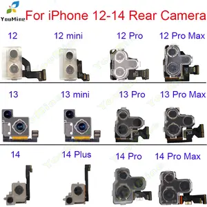 Bilashmart Quality Rear Camera iPhone 12 mini 13Pro 14 Pro Max Back Camera iphone 13 mini 14 Plus Rear Main Lens Flex Cable Camera