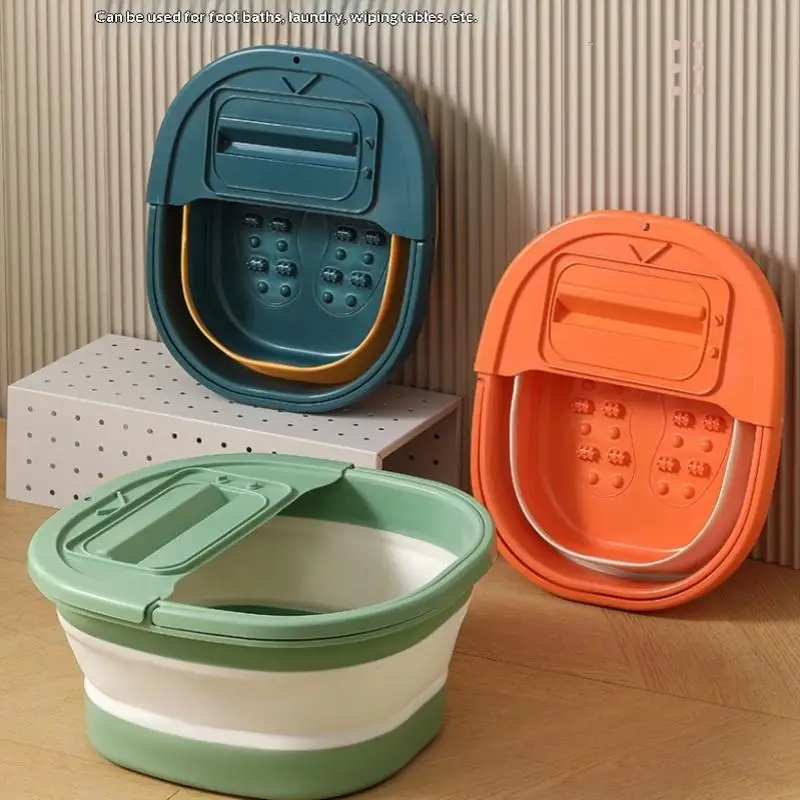 New Foldable Foot Bath Tub–Portable, Covered Basin With Ergonomic Design Thickening Suitable For Travel And Home Use