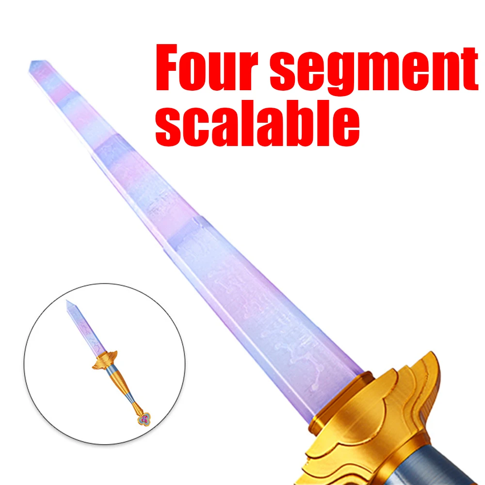 

K-pop Rumi Sword with Symbol Anime Cosplay Telescopic Prop Purple Hunter Long Sword Accessories Carnival Costume Prop Gift