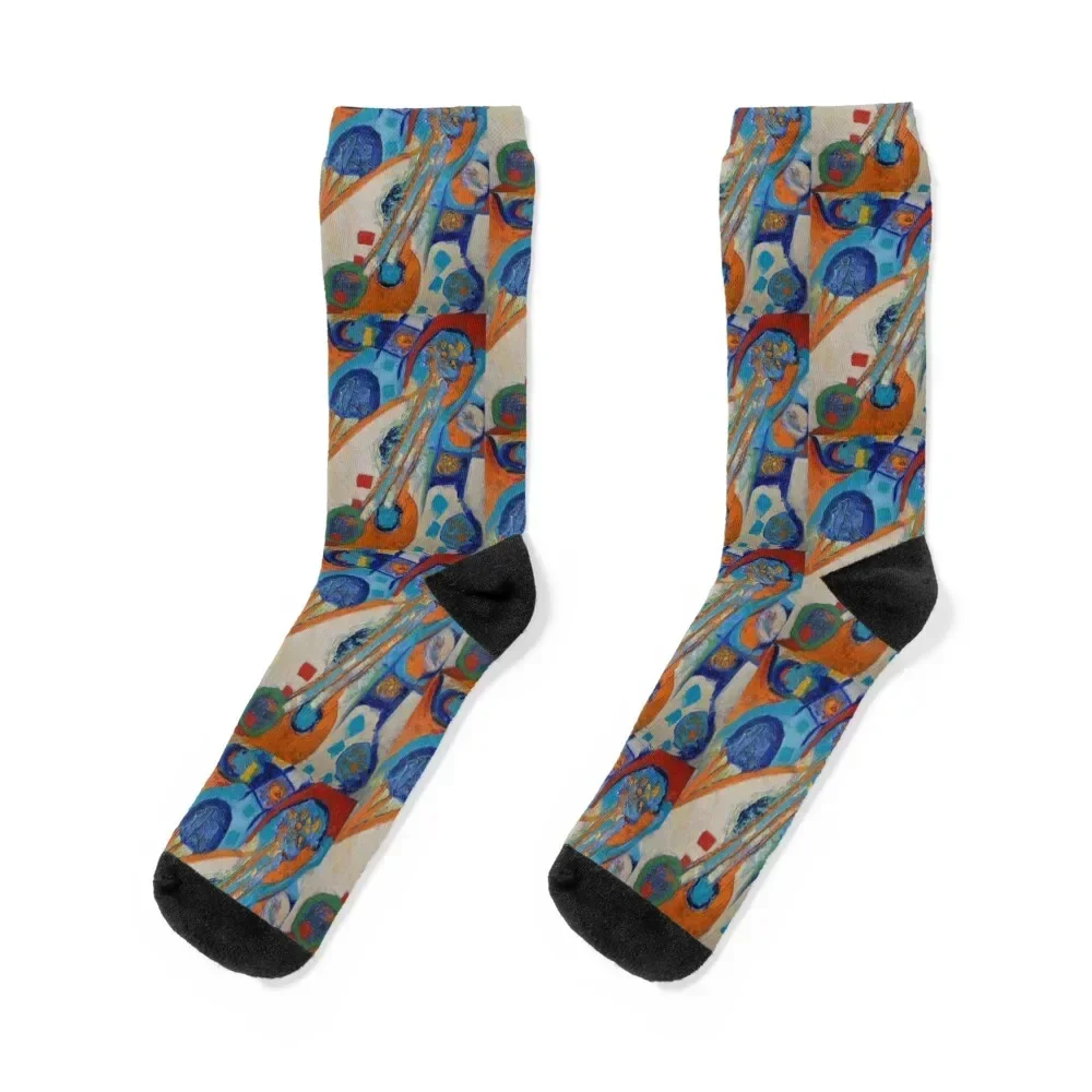 Abstract guitar Socks kids japanese fashion Boy Child Socks Women's