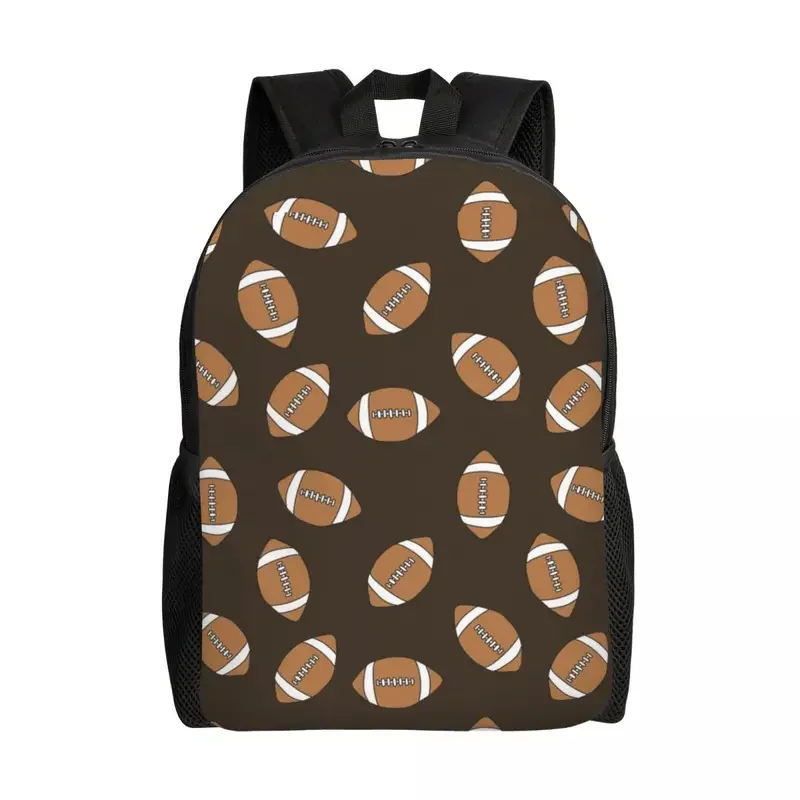 

American Football Doodle Pattern Travel Backpack Women Men School Laptop Bookbag Rugby Ball College Student Daypack Bags