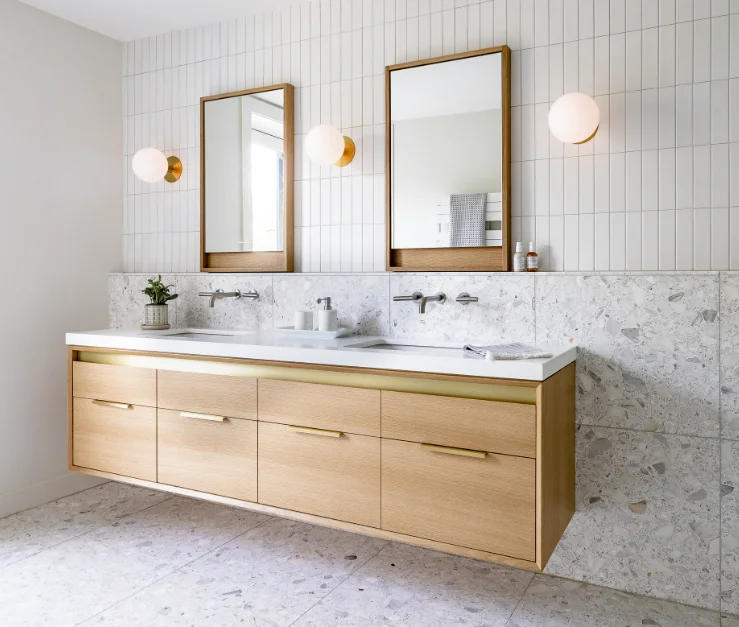 Luxury Home Use  Bathroom Vanity Cabinet with Mirror Floating Bathroom Vanity
