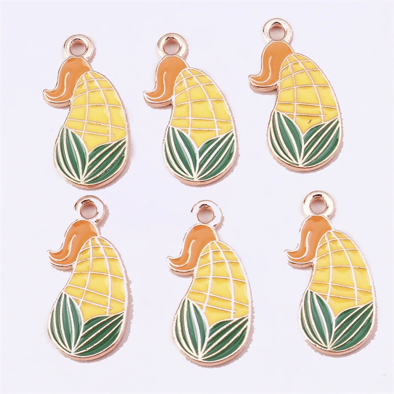 

Duarte 20Pcs/Lot Cute Enamel Food Corn Charms Pendants for Making Drop Earrings Necklaces Bracelets DIY Crafts Jewelry Findings