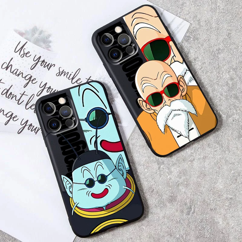 D-Dragon Ball Goku Gohan Art For iPhone 15 14 13 12 11 XS XR X 8 7 SE Pro Max Plus Mini Black Back Phone Case