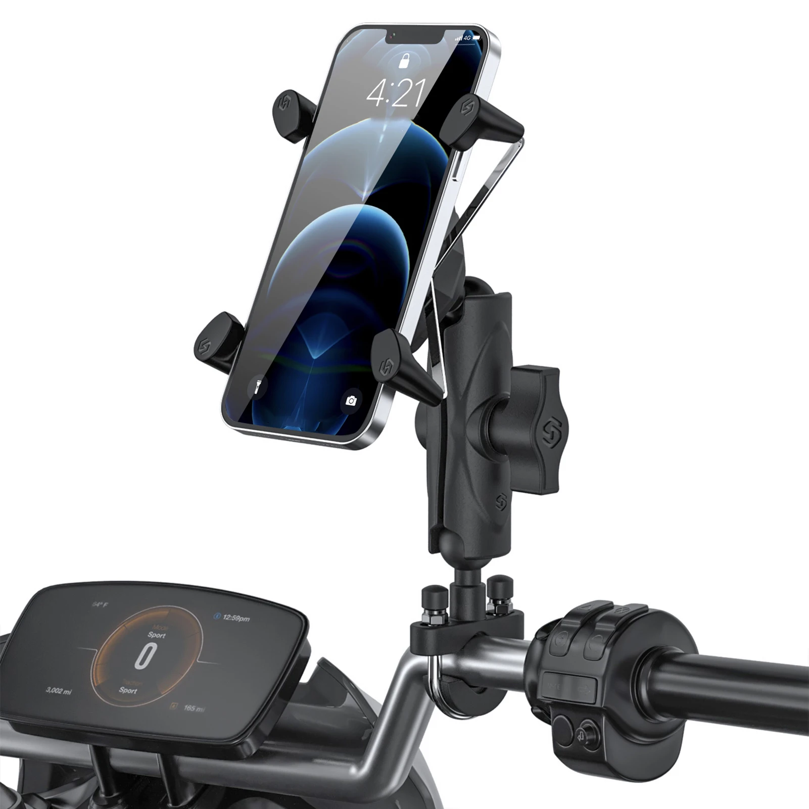 Motorcycle Phone Mount Bike Phone Mount 360° Rotate Automatically Lock Quick Release Motorcycle Phone Holder Suitable for