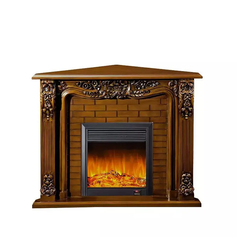 

Wall corner triangular fireplace 1.35 meters European style fireplace frame American style cabinet fireplace decoration heating