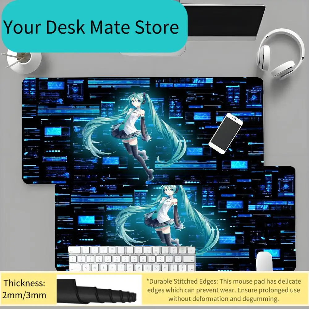 H-Hatsunes Miku Mouse Pad Desk Mouse Pad Cute HD Desk Pad Extended Gaming Keyboard Mats Large  XXL Gamer Mousepad