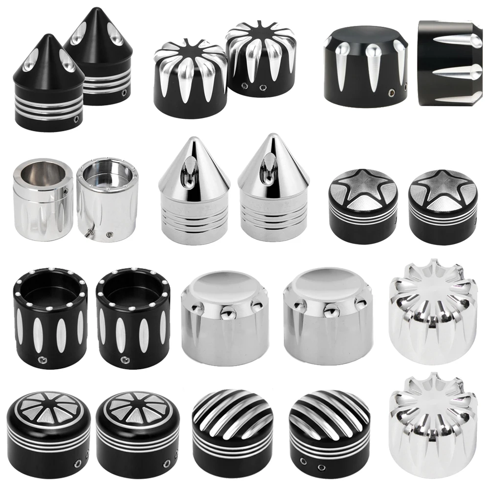 Motorcycle CNC Front Axle Nut Cover Cap Aluminum Black/Chrome For Harley Sportster XL XG Touring Dyna VRSC Softail Street Glide