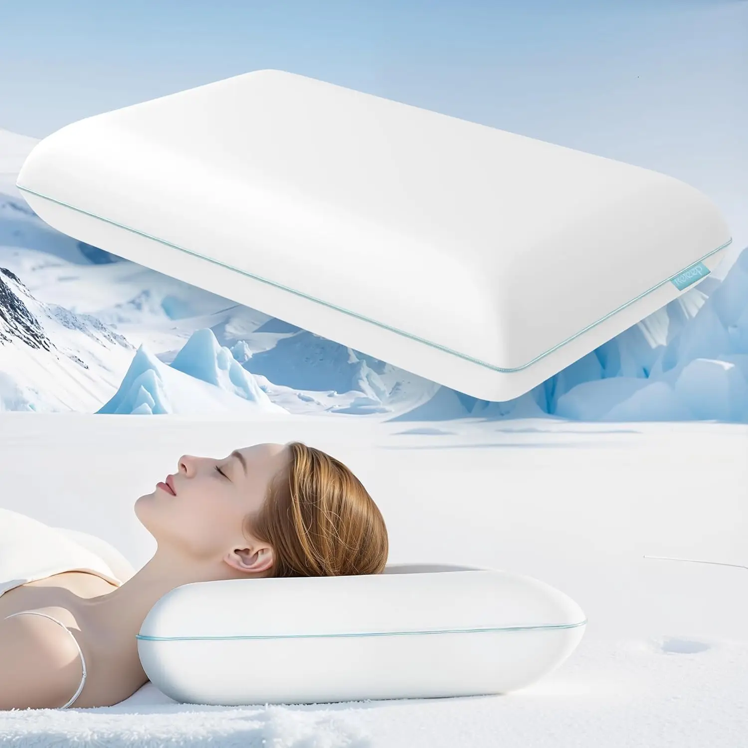 

Cooling Memory Foam Cervical Pillow for Side, Back & Stomach Sleepers, Ergonomic Design for Neck Pain Relief and Deep Sleep