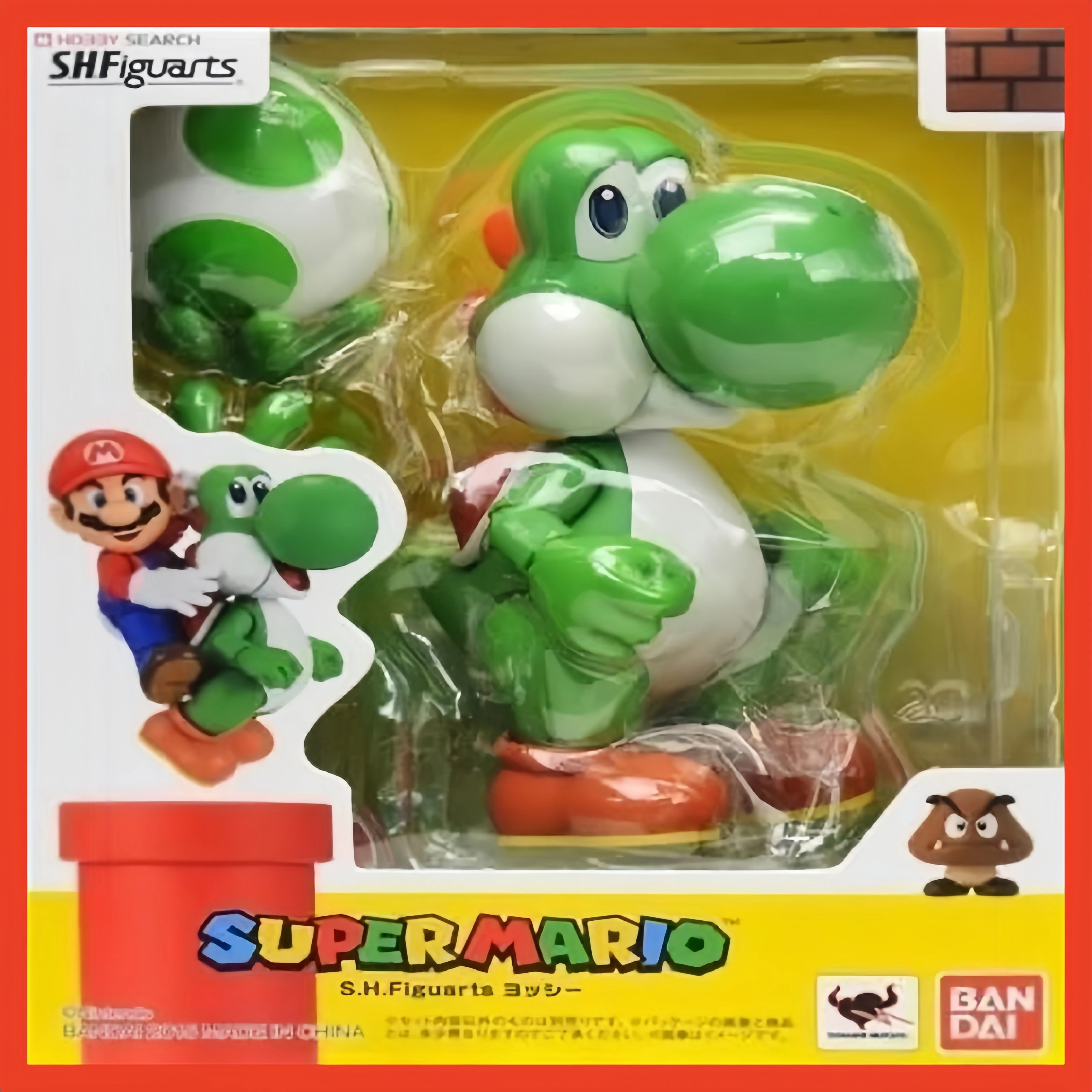 

Bandai Original S H Figuarts Super Mario Yoshi Action Figure Collectible Ornaments For Adult Collectors Decorative Gift