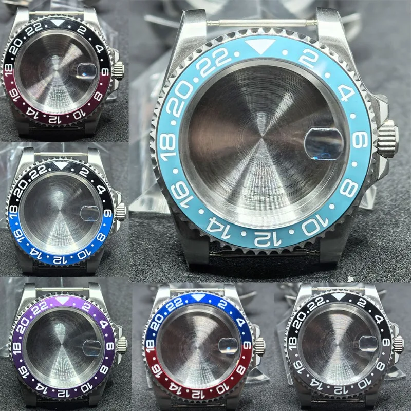 علبة من الفولاذ المقاوم للصدأ 40 ملم لعلبة حلقة GMT، مناسبة لملحقات تعديل الحركة NH35/NH36