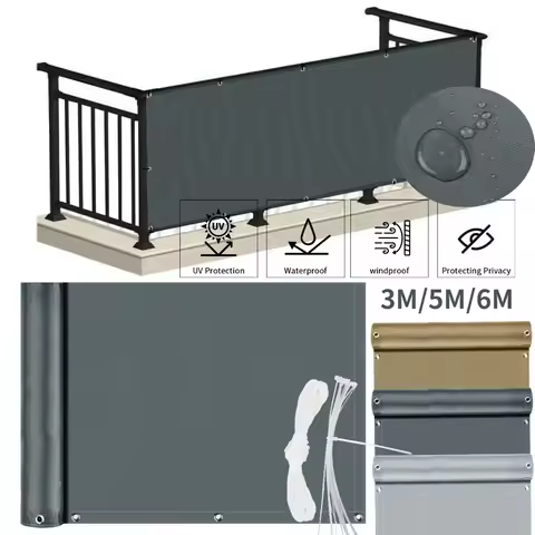 Balcony Privacy Screen Fence Cover UV Protection Water-Resistant Shield Shade Cloth for Deck Patio Backyard Garden Outdoor Pool