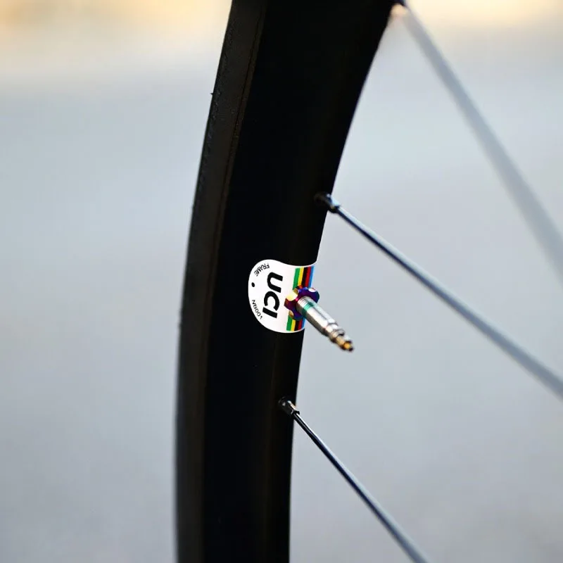 مجموعة واحدة من ملصقات "UCI Cycling Federation" - شارات أصلية بشعار Org لركوب الدراجات للدراجات وأجهزة الكمبيوتر المحمولة وديكور عشاق ركوب الدراجات على الطرق #6