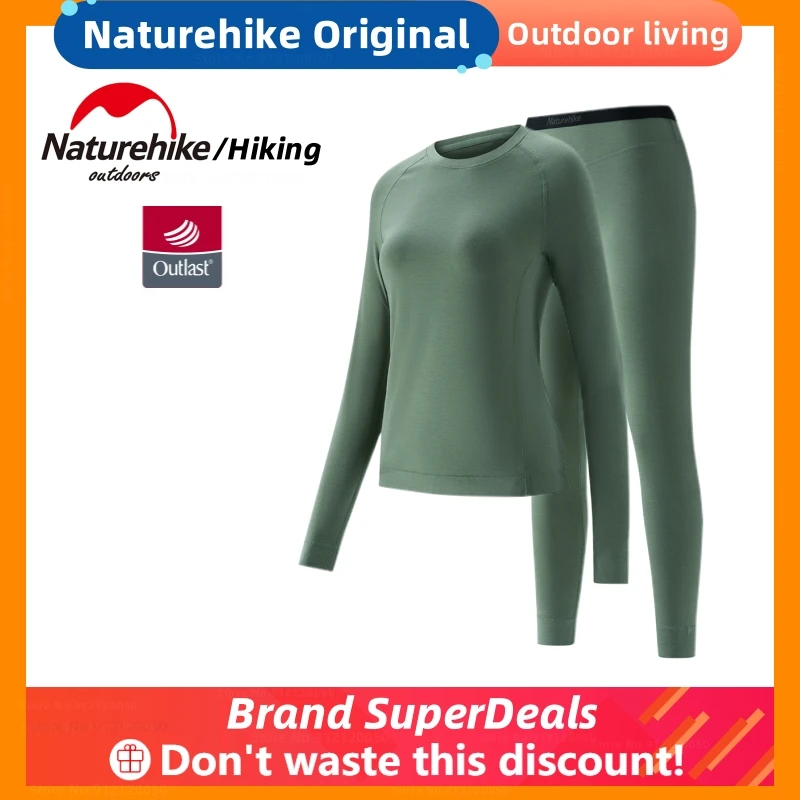 Naturehike Outdoor Women Thermal Underwear Suit Breathable Perspiration Sports Thin Warm Thermal Long Sleeve Bottom Clothing Set