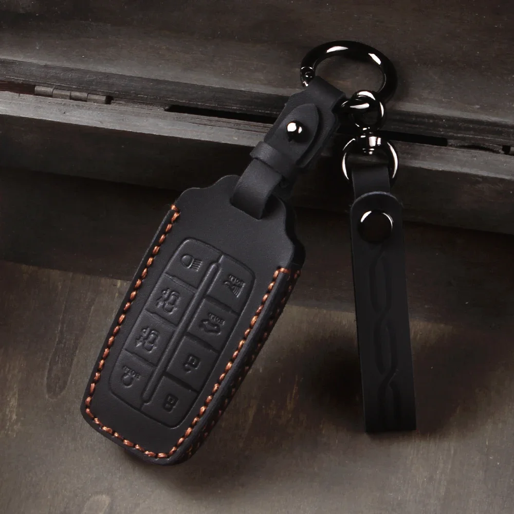 

Кожаный чехол для ключей от машины для Hyundai Genesis G80 GV70 GV80 GV90 2019 2020 2021 2022, защитная сумка для ключей