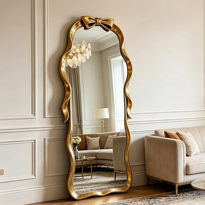 Funky Floor Mirror Luxury Big Long Bathroom Men Standing Bedroom Girls Full Body Mirror Moving Espelhos Living Room Decorations