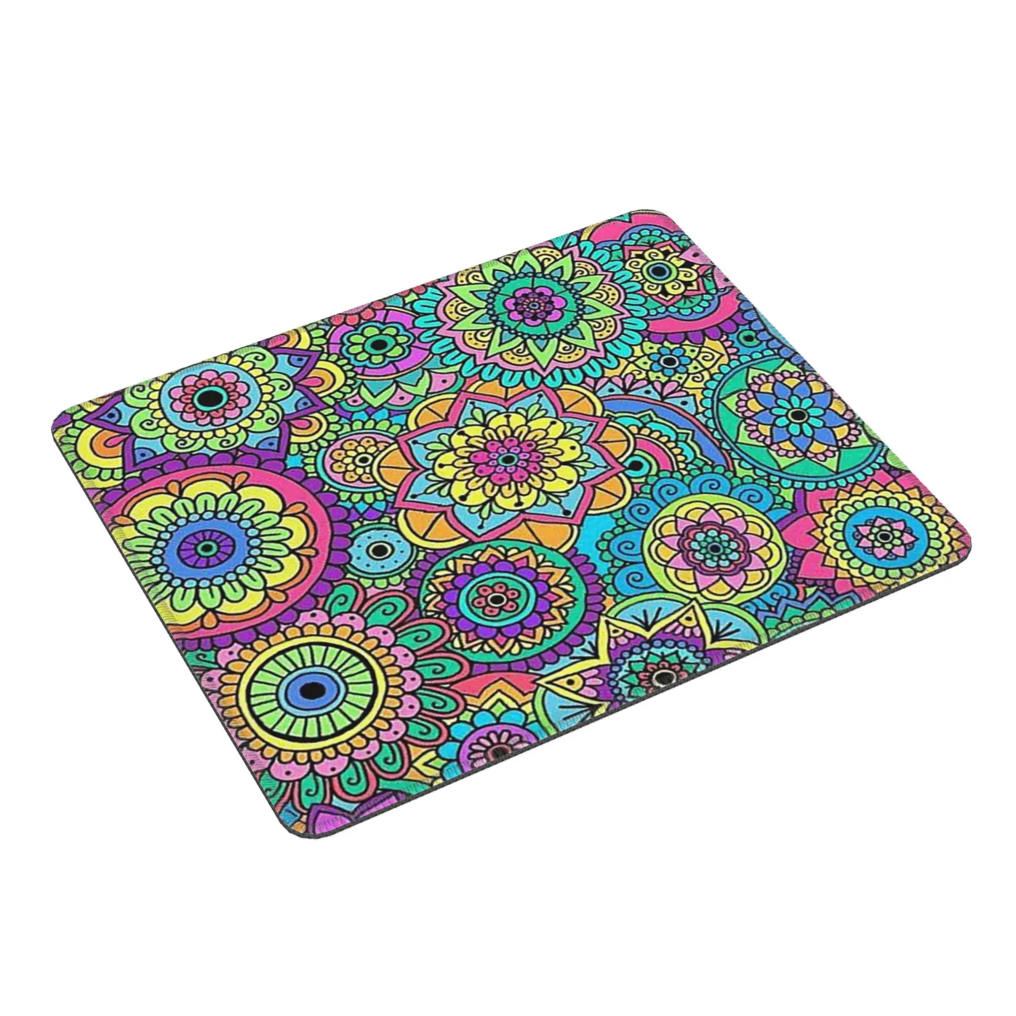 Psychedelic Summer Color Mandala Mouse Pad Computer Keyboard Mouse Mat Gaming PC Laptop Desk Mat Office Accessories Table Mats