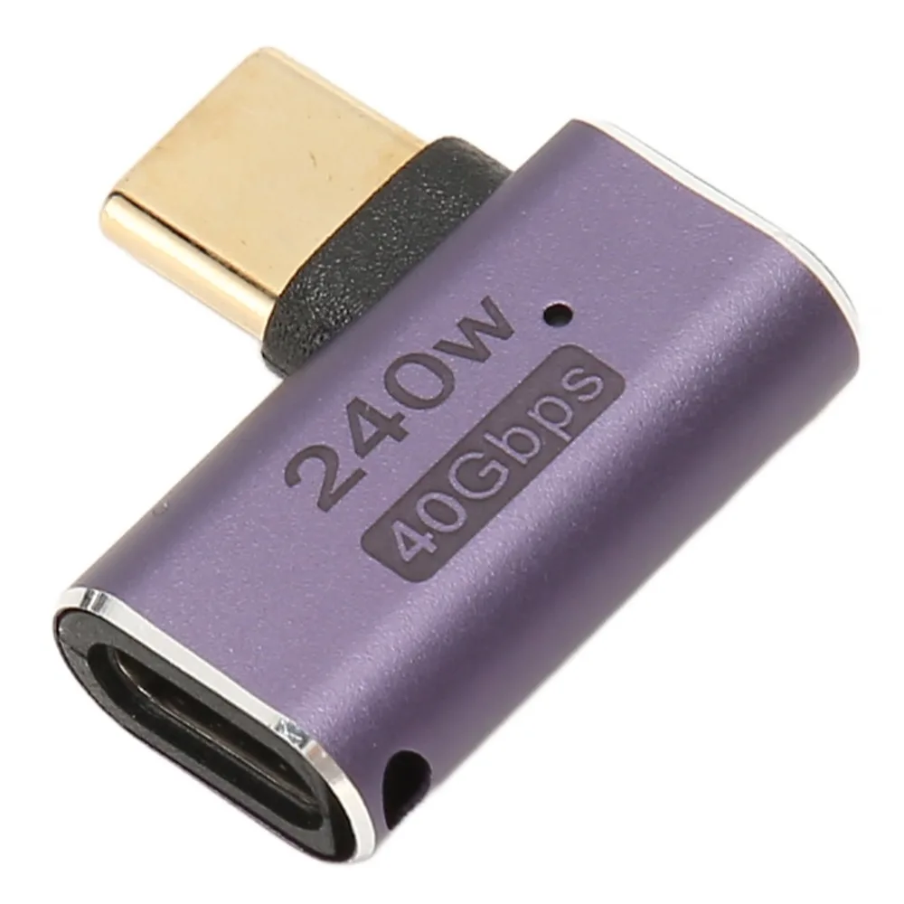 

2PCS High Speed 240W Right Angle Adapter 40Gbps 8K 60HZ USB C Female Adapter LED Light USB C Adapter Tablet