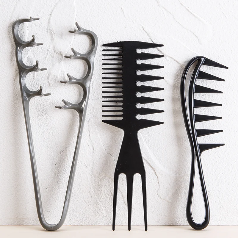 

Comb Set Volumizing Wide-Tooth Fluffy Texture Brush V-shaped Flat Comb with Fish Bone Shape Hair Styling Tools Salon