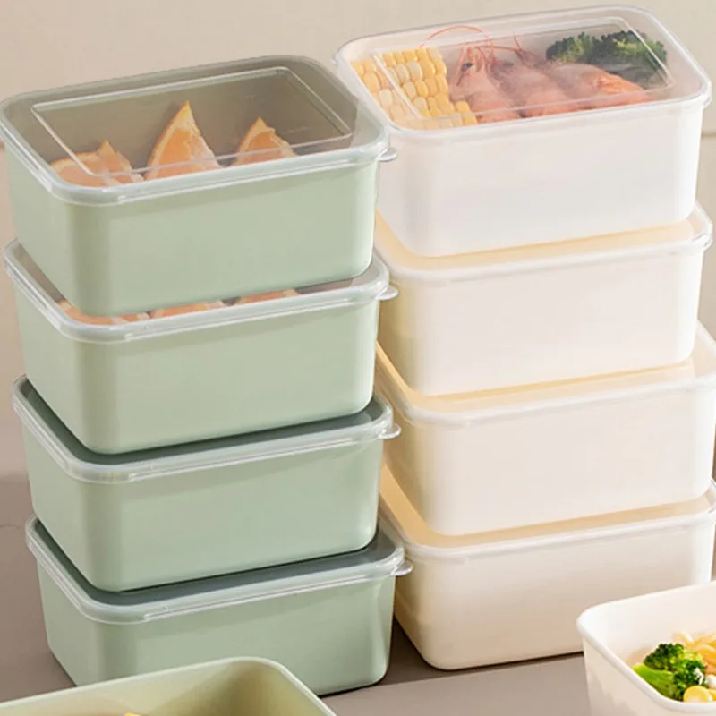 1/2PCS Refrigerator Storage Box Plastic Sealing Food Storage Box Vegetable Food Preservation Box Freezer Food Fresh Containers