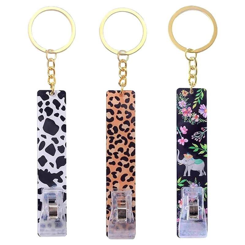 

3Piece Acrylic ATM Contactless Cards Extractor Keychain With Cards Puller For Long Nail Girls