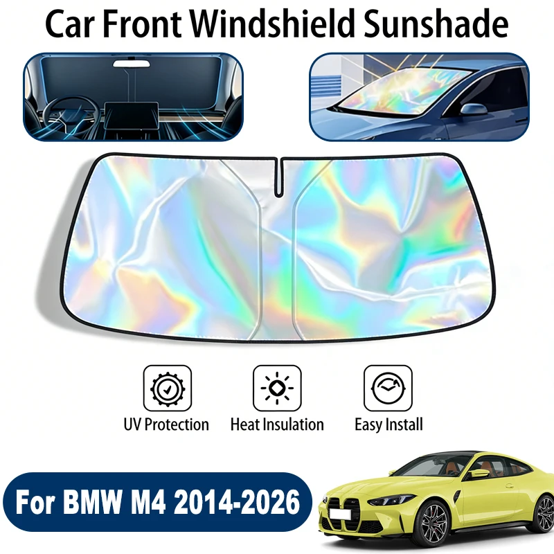 

Windshield Sun Shade For BMW M4 2014-2026 Foldable UV Reflective Front Window Sun Protection Cover Accessories