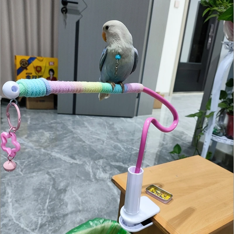 Parrots Perch Stand Training Portable Tabletop Platform Parrot Accessories Indoor Bird Stand for Parakeets Lovebirds Budgies