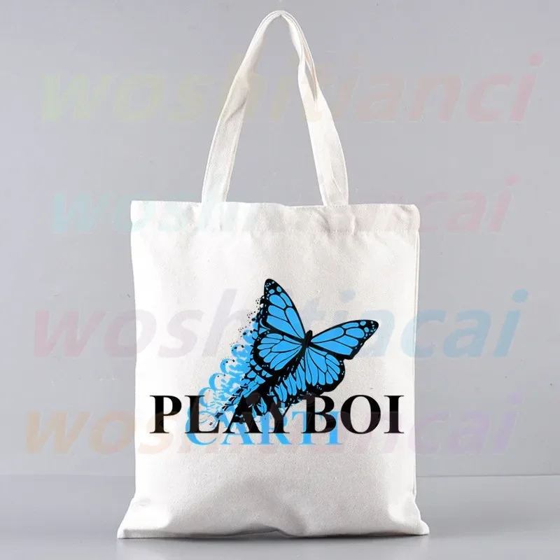 Playboi Carti Music Album Red Shopper Bag Print Canvas Rap Hip Hop Ulzzang Tote Bag Handbags Women Bag Harajuku Shoulder Bags