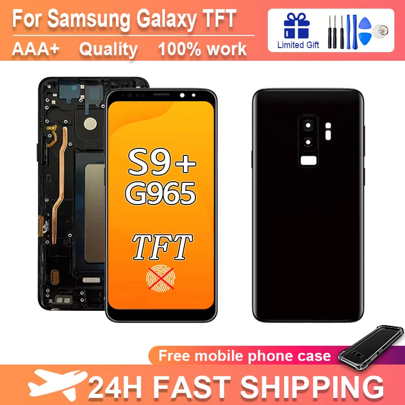 

TFT LCD For Samsung Galaxy S9 Plus G965 G965U G965F LCD frame Display Touch Screen Digitizer Assembly Replacment No fingerprints