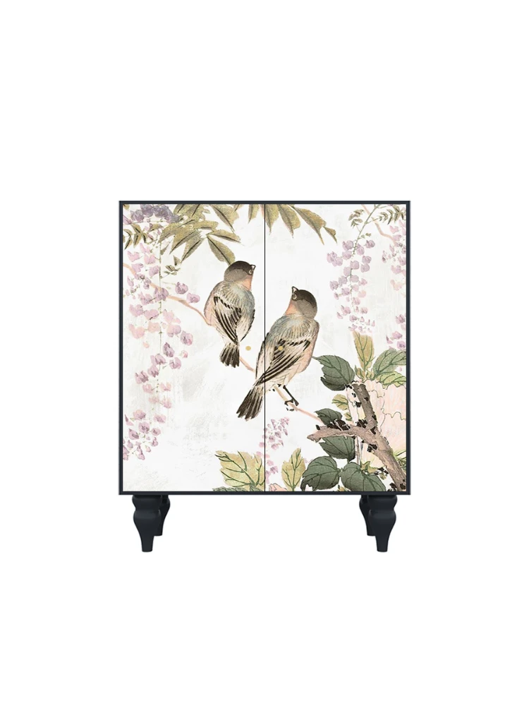 

New Chinese Style Flower and Bird Living Room Bedroom and Household Home Storage Entrance Cabinet