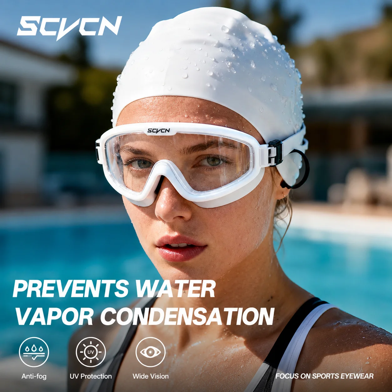 SCVCN Swimming Goggles Professional Surfing Competition Beach Essential Anti-fog Swimming Equipment UV400 Waterproof Glasses