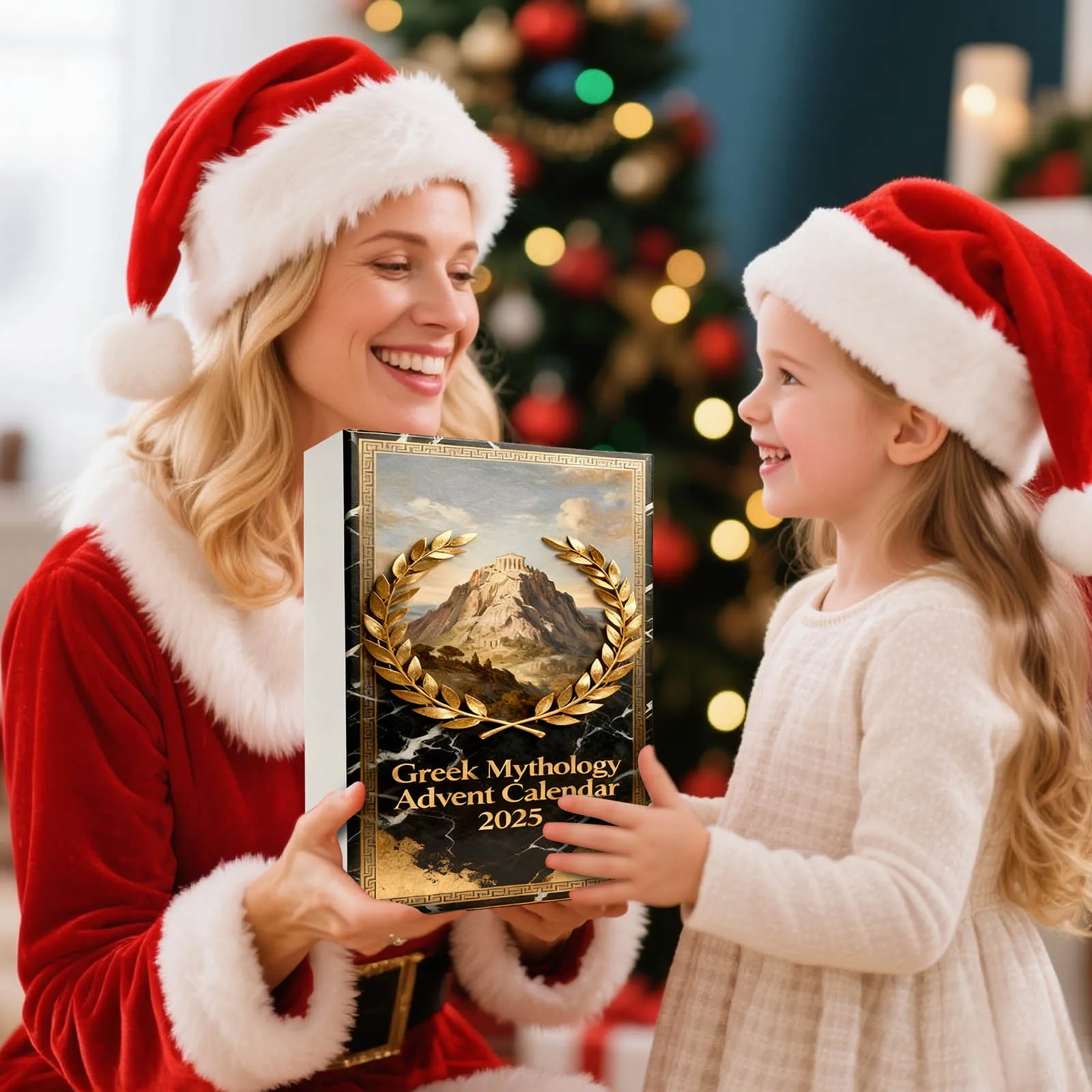 Small Christmas Lights Battery Operated with Timer 2025 Holiday Calendar Containing 24 Acrylic Visual Timers for Kids Silent