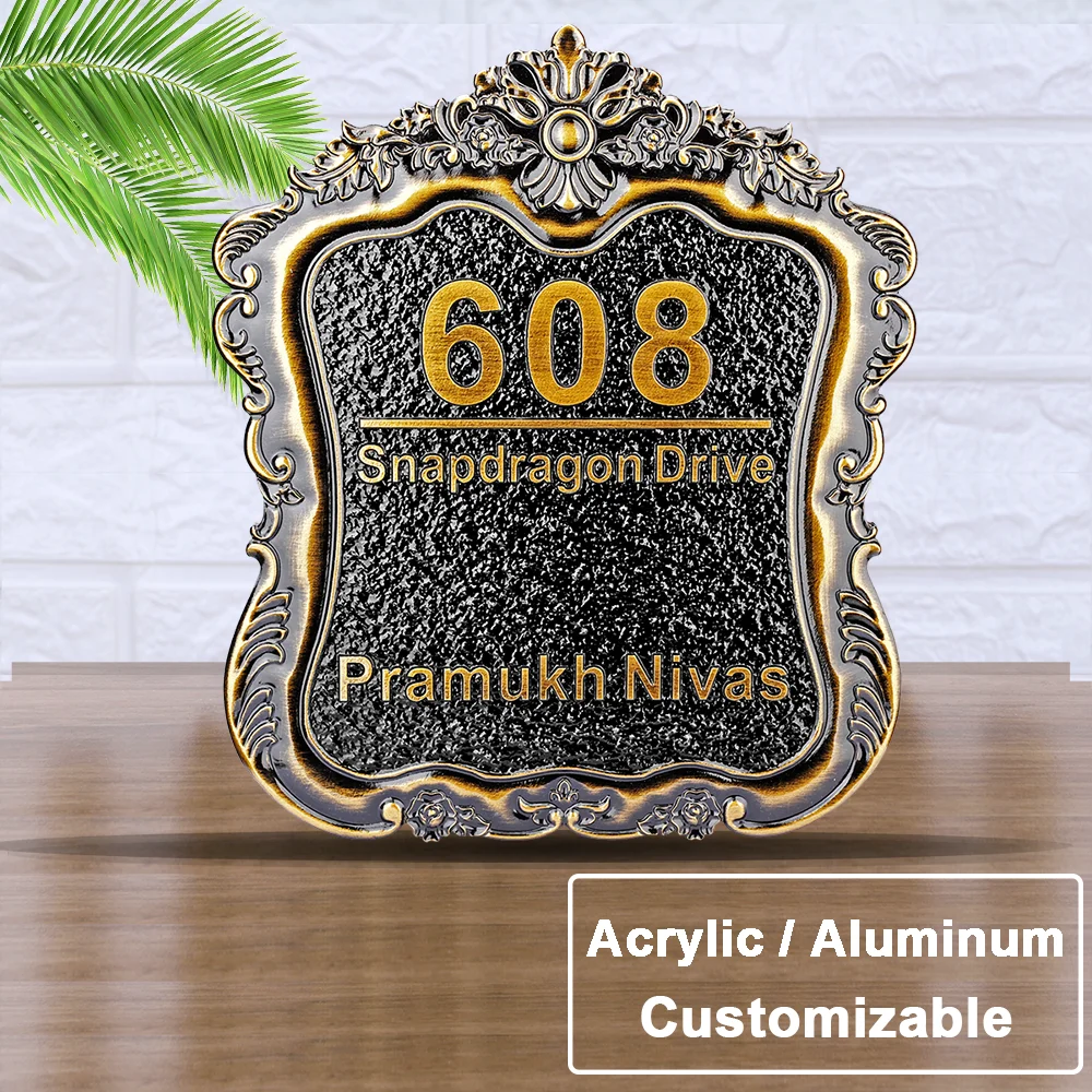 

Personalized Vintage Address Plaque Custom Acrylic House Numbers Sign Outdoor Name Plates For Apartment Home Hotel Mailbox