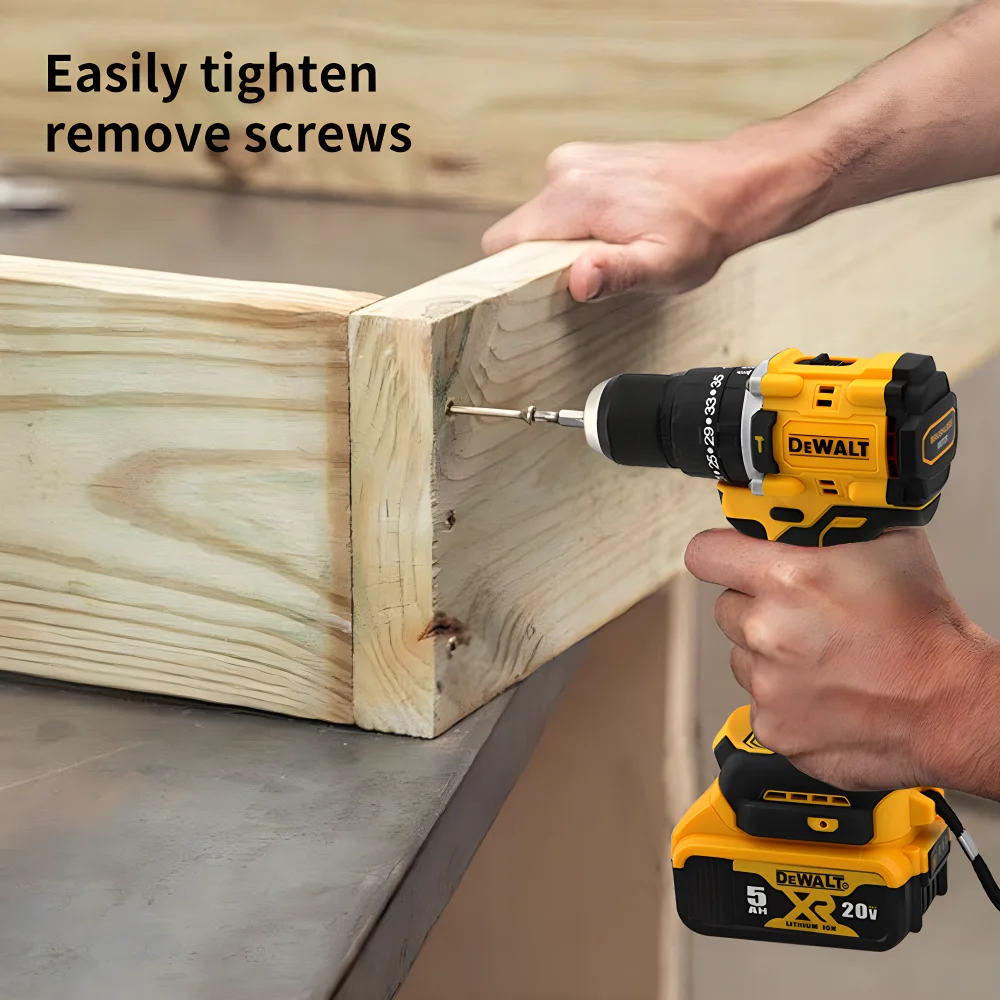 DeWalt Cordless Hammer Drill Driver Kit Tool 20V Brushless Cordless Screwdriver Impact Wrench Rechargeable Variable Speed DCD805