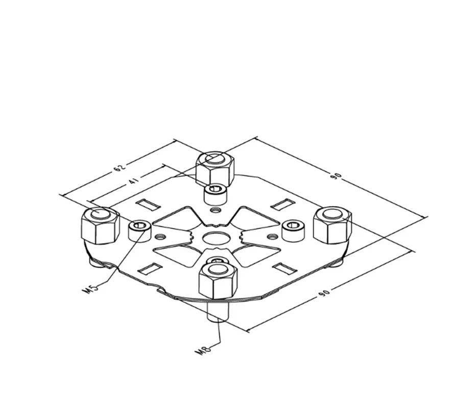 For ER/3R50 Locating Plate Manual & Automatic Riveting EDM Copper Electrode CNC Machining Gasket Fixture