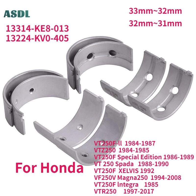 

STD 33mm 32mm Moto Crank shaft ConRod Connecting Rod Crankshaft Bearing for Honda VT250 VTZ250 VF250 VTR250 Magna250 VT 250 VF