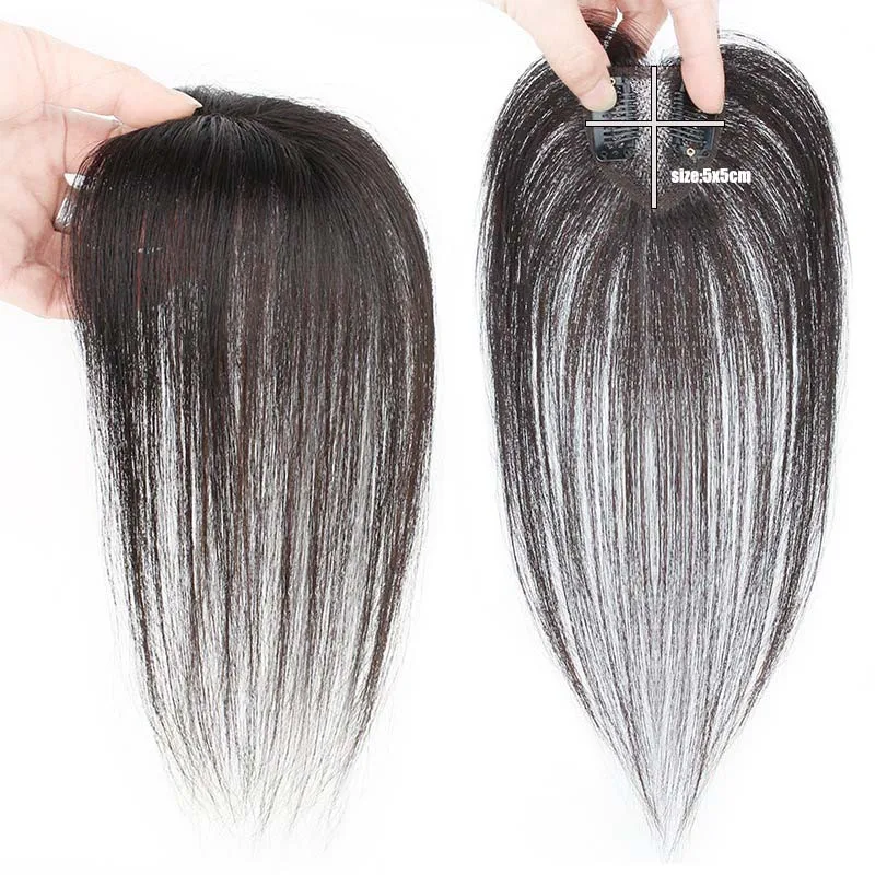 크기 5x5CM 인간의 머리카락 복숭아 심장 보이지 않는 통기성 헤어 피스 스트레이트 토퍼는 여성의 판매량을 빠르게 증가시킵니다.