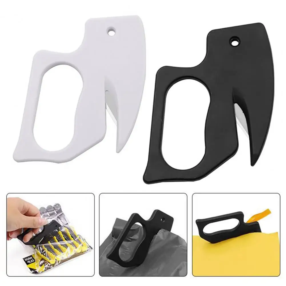 4Pcs Letter Opener Envelope Slitter Plastic Envelope Knife Stationery Cutter Black Mail Opener Wrapping Paper Cutter for Office