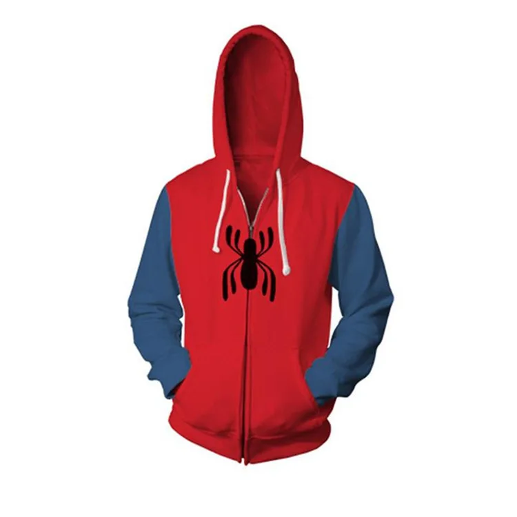 Anime Superhero Spiderman Hooded Coat Cosplay Costume Men Women 3D Digital Printing Zipper Cardigan Jackets Tops C36M149