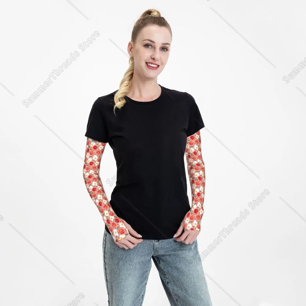 Cute Tomato Egg Arm Sleeves For Men Women, Sun Protection Cooling Sports Arm Sleeves To Cover Arms