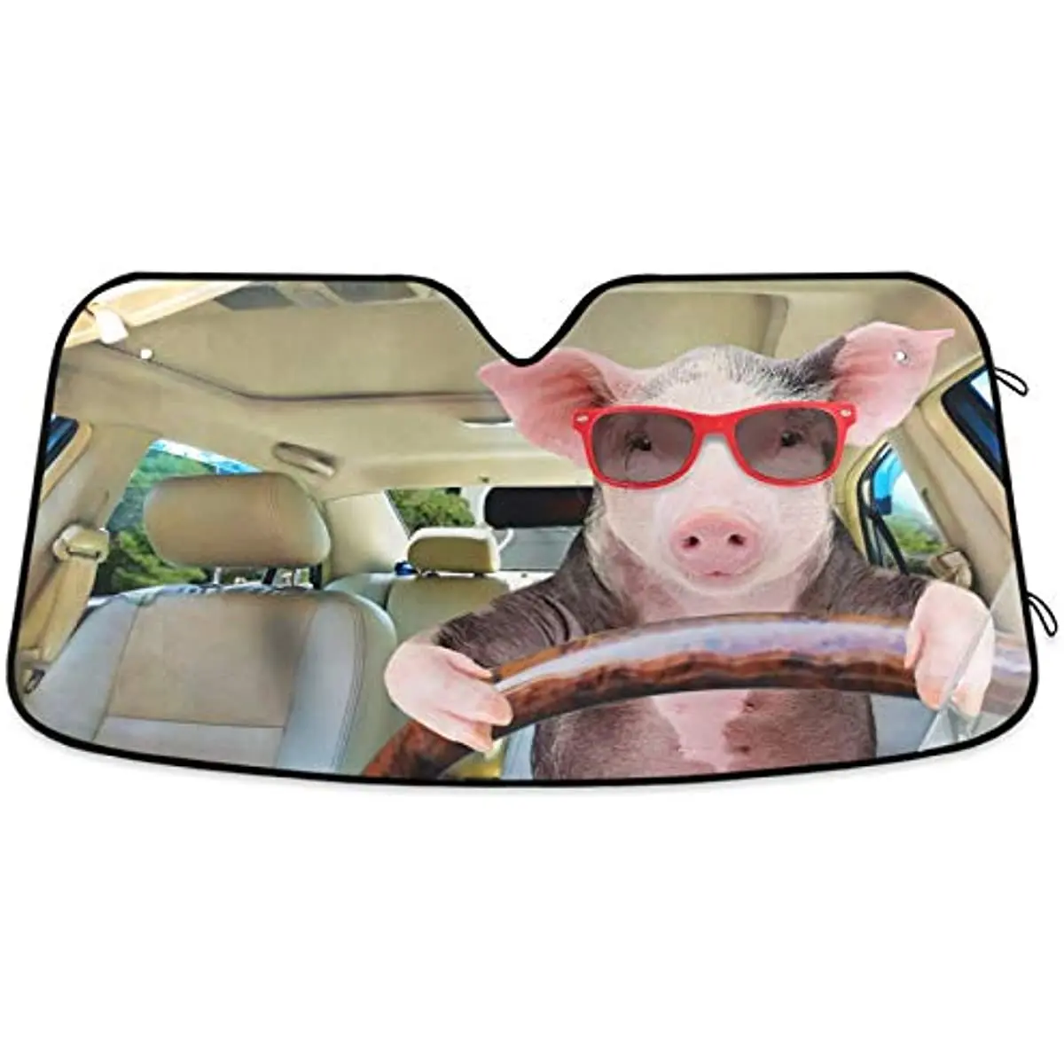 

Oarencol Fun Pig Animal Driving Car Windshield Sun Shade Foldable UV Ray Sun Visor Protector Sunshade to Keep Your Vehicle Cool