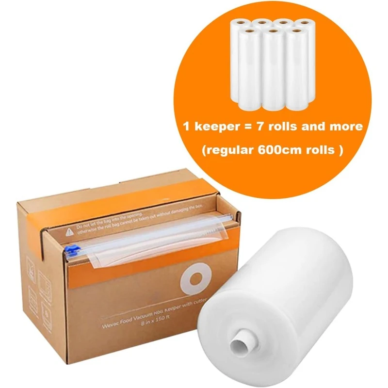 8” x 150’ Food Vacuum Seal Roll Keeper with Cutter BPA Free reat for Storage, Meal prep and Sous Vide  2025