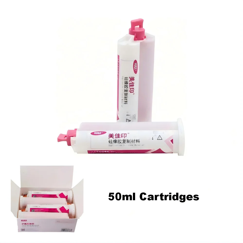 

Силиконовая маска для искусственной десны, модели имплантатов и коронок, высокая эластичность и устойчивость к разрывам, картриджи 50 мл