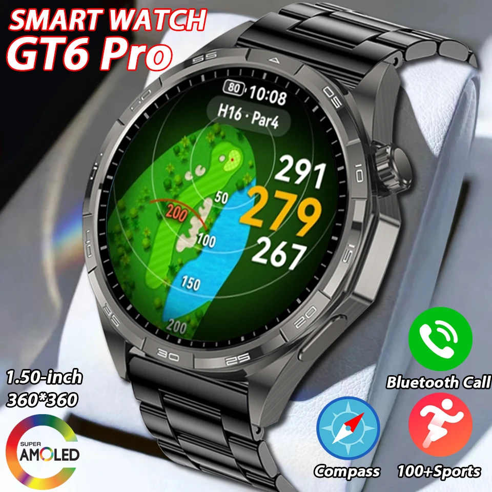 

Genuine Series 6 Pro GPS Smart Watch Men 360*360 AMOLED Screen Heart Rate Bluetooth Call IP68 Waterproof Man Smartwatch 2025 New