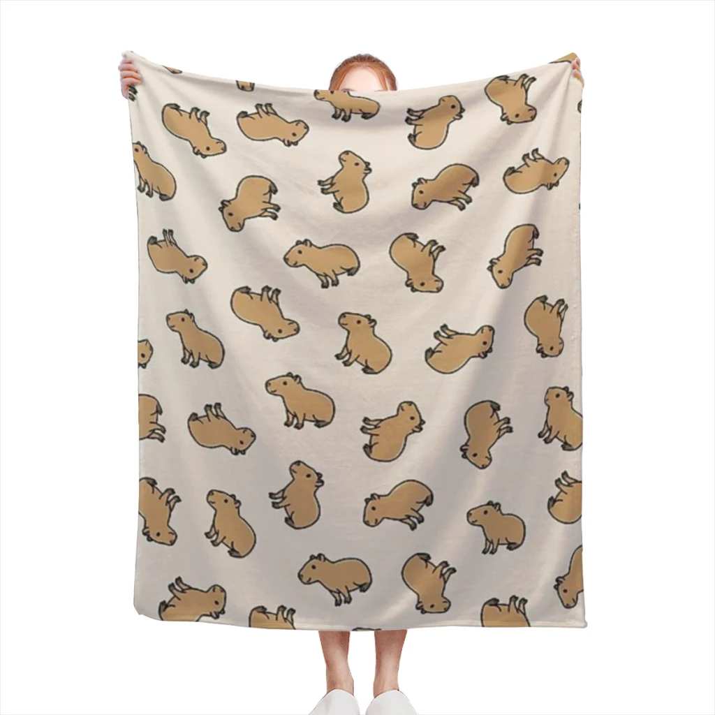 

Capybara Blanket Sofa Bedroom Bed Home Office Nap Blanket Car Travel Picnic Blankets Gift