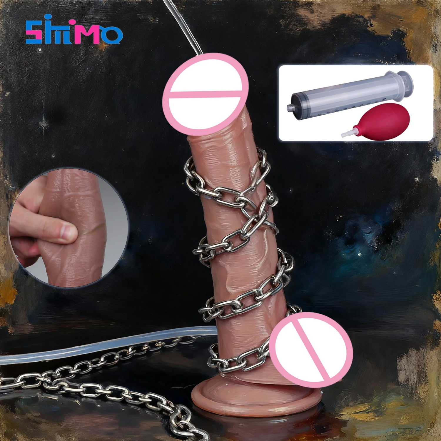 SMMQ Realistic Skin Feeling Penis Squirting Dildo With Suction Cup Thick Anal Plug Vaginal Stimulation Erotic Toys For Women